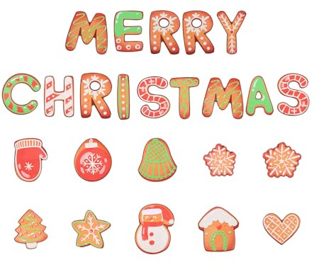 Christmas Refrigerator Magnets, Holiday Decorative Magnetic Fridge Stickers with Santa Claus Christmas Tree & Reindeer Festival Designs for Home Garage Door Mailbox Car Xmas Decor (Style 2)