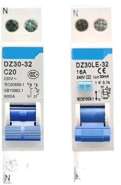 Disjoncteur à courant résiduel AC 1P 230V 10A 16A 20A 25A 32A, 1 pièce, disjoncteur différentiel, interrupteur de sécurité DZ30LE-32(Breaker,10A)