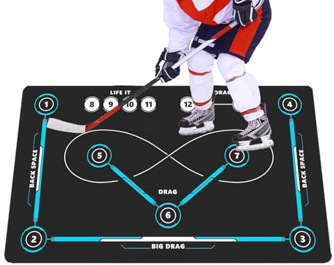 Zuasdvnk Eishockey-Trainingsmatte, rutschfest, groß, tragbar, Präzisionsmatte, Bodenschutz, Hockey-Trainingsmatte – für Fußballliebhaber, Erwachsene, Profis, Enthusiasten, Anfänger, Sportler