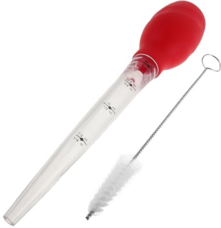MALUGOGO Poire à Poulet en Silicone Accessoire Polyvalent avec Brosse de Nettoyage, Arroseur Viande pour et Marinade pour Bœuf et Poulet Barbecue