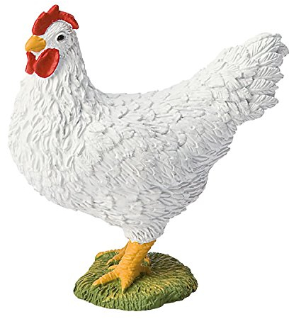 Bullyland 62314 - Spielfigur Huhn weiß, ca. 4,6 cm große Tierfigur, detailgetreu, PVC-frei, ideal als kleines Geschenk für Kinder ab 3 Jahren