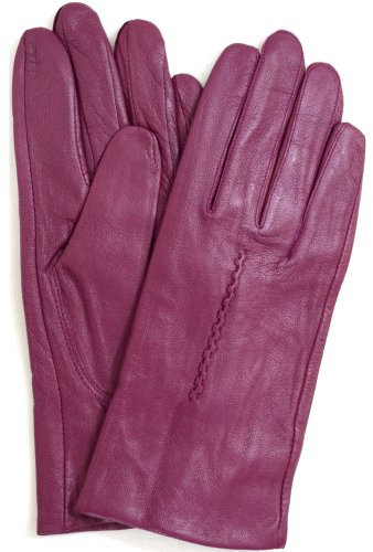 Snugrugs Lederhandschuhe für Damen mit eingewobenem Stick-Design & warmen Vliesfutter, superweich (Pink - L)