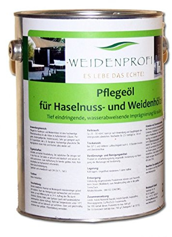 WEIDENPROFI Holzöl, Pflegeöl für Weidenzäune, Haselnusszäune, Robinienzäune und Holzzäune und -Möbel, mit 2500 ml Inhalt