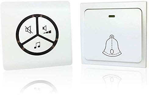 carismart Sonnette sans Fil sans Pile étanche (IPX7) Le Premier Carillon sans Pile écologique, Longue portée et Intelligent + Ultra Fin + 25 mélodies + Mode Silence + 100 mètres de portée +