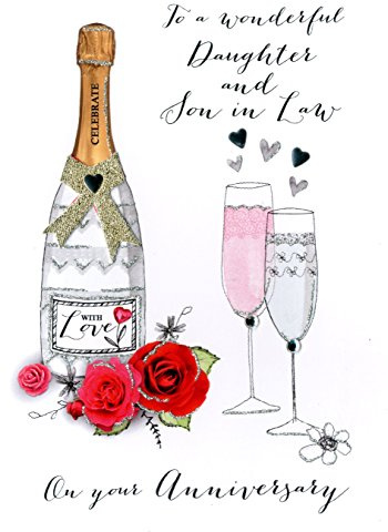 Daughter & Son-In-Law Anniversary Greeting Card Joie De Vivre Range Cards