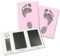 3D Hand Design Set für Fußabdruck | schwarz | für Neugeborene & Babys bis 3 Monate auf jedem Papier | Magic Footprint Standard (Papierfarbe: Rosa, bis zu 8 Abdrücke)