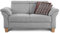 Cavadore 2-Sitzer Sofa Ammerland / Couch mit Federkern im Landhausstil / Inkl. verstellbaren Kopfstützen / 156 x 84 x 93 / Strukturstoff hellgrau