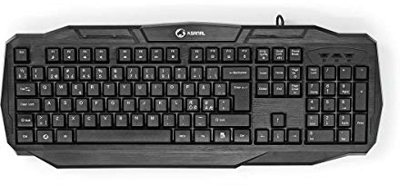 NEDIS Ksanal - Wired Gaming Keyboard USB 2.0 - Tastatur - Folientasten - LED - Deutsch - DE-Layout - Netzkabellänge: 1.50 m - Schwarz