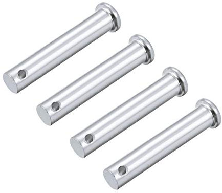sourcing map Single Hole Clevis Pins - 10mm X 55mm Flat Head Zinc-Plating Solid Steel Link Hinge Pin 4Pcs