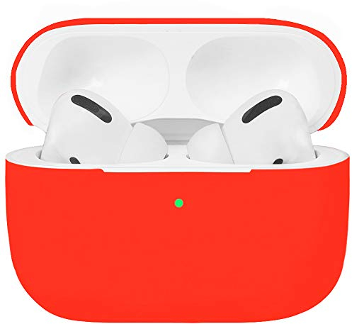 Watruer Estuche Protector para Airpods Pro y Apple Airpods 3 - Antideslizante, Silicona Suave, Ultradelgado - Rojo