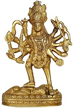 GURU JEE Messingstatuen Hindu-Göttinnen Maa Kali stehend Pooja Mandir Geschenke für Zuhause