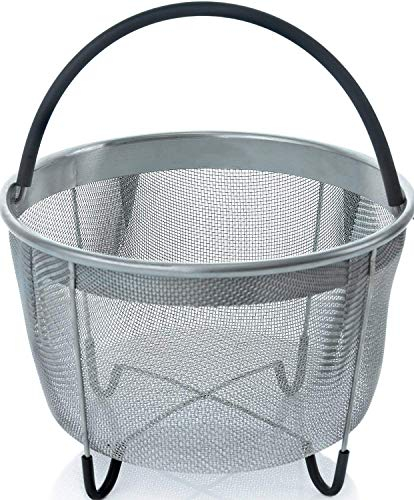 BRONG 6Qt Steamer Basket Pressure Cooker Basket Vegetable Steamer Basket Stainless Steel with Handle for Steaming Eggs Rice Meat