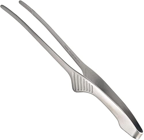 Todai kulinarische Pinzette, Edelstahl, Küchenzange, Essstäbchen-Zange für japanischen Stil, Grill, Yakiniku-Grill, 24,9 cm, hergestellt in Japan, Silber