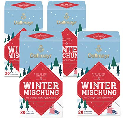 Dallmayr Rooibostee-Mischung - Wintermischung - mit Orange-Zimt-Geschmack - 4x20 Tee Pyramiden