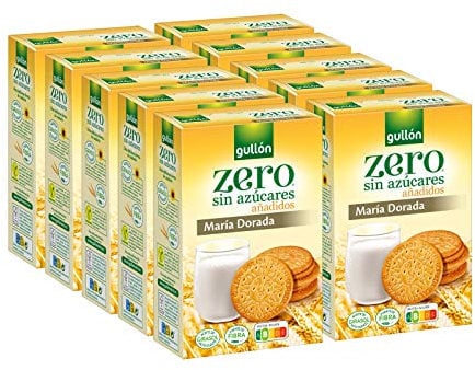 Gullón - Galleta María Dorada fibra, sin azúcar añadido Diet Nature, 4000 g, Pack de 10