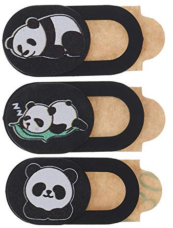 SOLUSTRE 3pcs Laptop Camera Cover Slide, Cute Panda Pattern Privacy Cover Webcam Cover Privacy Camera Slider for Computer Laptops Phones Tablets