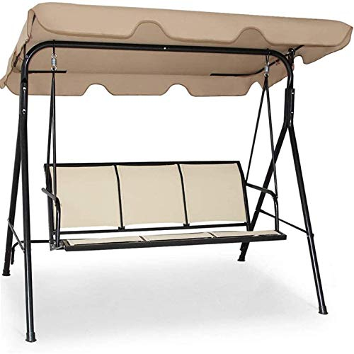 BEDSETS Ersatzdach Gartenschaukel Universal Hollywoodschaukel 3 Sitzer Ersatz-Bezug Sonnendach Dachplane (249 * 185 * 18cm,Creme Farben)