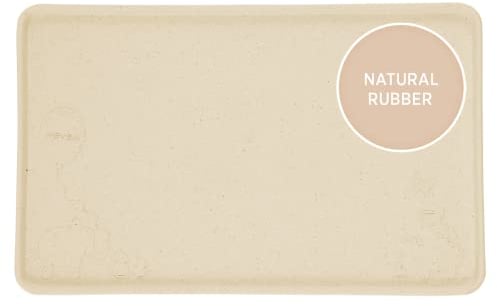 HEVEA Naturkautschuk Kinder Platzdeckchen - Alternative zu Silikon und Plastik, Ugepcycled, Sicher für Kinder Mit Lustigen Illustrationen Von Tieren Und Schlauen Konstruktionsmerkmalen (Sand)