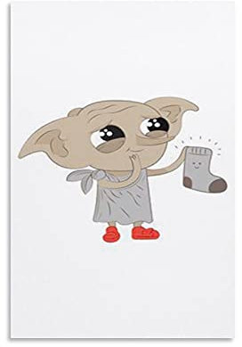 GNKIO Sock Dobby Cartoon Character Painting Poster Dekorative Malerei Leinwand Wandkunst Wohnzimmer Poster Schlafzimmer Malerei 12x18inch(30x45cm)