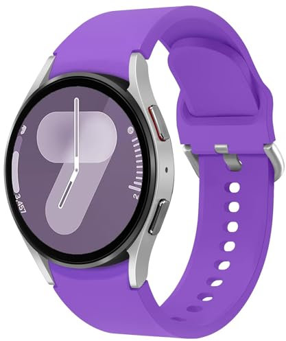 Apbands Compatibile per Samsung Galaxy Watch 5 40 mm 44 mm/Galaxy Watch 4 44 mm 40 mm, cinturino sportivo in silicone morbido per Galaxy Watch 5 Pro 45 mm/Galaxy Watch 4 Classic 42 mm 46 mm (Viola