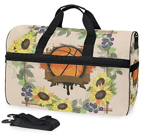 Basket Rose Sac de Sport de Natation de Sport avec Compartiment À Chaussures Sacs de Sport À Bandoulière Sac À Main pour Voyage Femmes Filles
