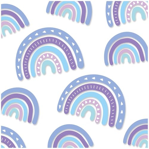 Y004 Regenbogen Wandtattoo Wandsticker Aufkleber für Kinderzimmer Babyzimmer (06 Blau/Lila)