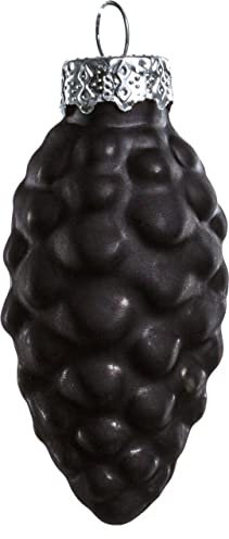 TrendLine Weihnachtskugeln Glas-Tannenzapfen 6 cm schwarz 12 Stück Christbaum- & Feiertagsschmuck