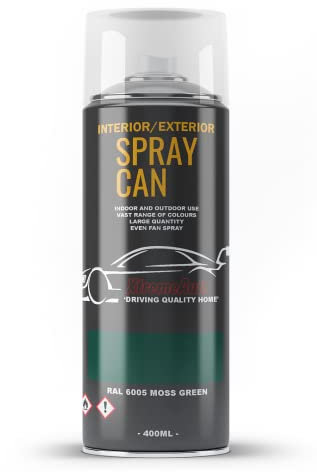 Xtremeauto Spray Paint Finish For Indoor And Outdoor Use Garden Cars Home Kitchen Bathroom Furniture Art Craft Bikes Radiators Metal Wood Plastic Glass UPVC Stone PVC RAL 6005 Moss green