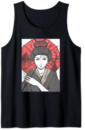Sombrilla japonesa Geisha para niña Camiseta sin Mangas
