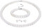 Morfetto Sterling Silber Perlenkette für Frauen Männer Weiße Runde Simulierte Muschel Perle Halskette Armband Ohrringe 6MM Choker Perle Halskette Set für Frauen Mädchen 18IN