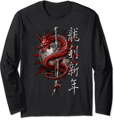 Spiral Original - Oriental Dragon - Gothic Dragon Long Sleeve T-Shirt