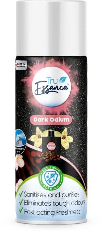 TruEssence Air Burst Air Freshener Spray Odour Eliminator for Home, Cars, Clothes, Shoes. 400ml. (Dark Odium) Made in the UK