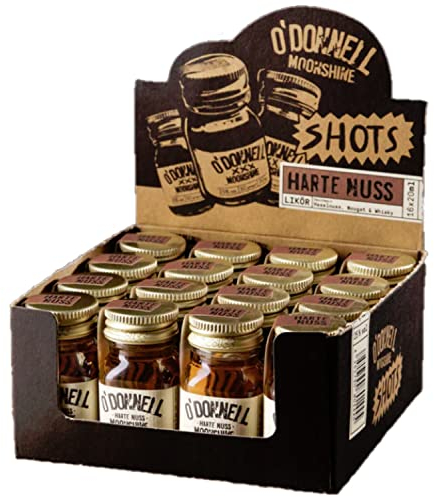 O'Donnell Moonshine 16er Micro Moonshine Box Harte Nuss Micro Shots Inkl. FeinWert E-Book (16 x 20ml)