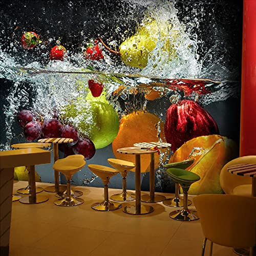 Custom 3D Stereoscopic Mural Fruit Wallpaper Cafe Juice Drinks Shop Restaurant Tea Shop Background Wallpaper-450Cmx300Cm