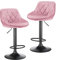 Lot de 2 Tabourets de Bar Velours, Chaises de Bar Rotatives avec Dossier Rembouré, Chaise Haute Bar Réglable en Hauteur, Moderne élégant, Tabourets Haute pour Cuisine/Bar/Bureau (Rose)