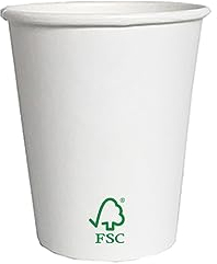 Ecorigin Vaso de café Cartón, Biodegradable, Blanco con impresión. (200, 350 ml / 12 oz PE)
