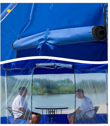 Clear Waterproof Tarp with Zip Door,Clear PVC Tarpaulin with Grommets,PVC Clear Waterproof Tarpaulin Side Panels with Zipper,Zipper Tarpaulin,Heavy Duty Thicken,Rainproof ( Size : H0.5xW1m/H1.6xW3.2ft
