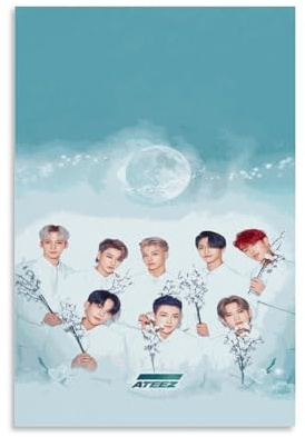 INEOUT ATEEZ Poster für Gruppenmitglieder, dekoratives Gemälde, Leinwand, Wandposter und Kunstdruck, modernes Familienschlafzimmer-Dekor-Poster, 20 x 30 cm