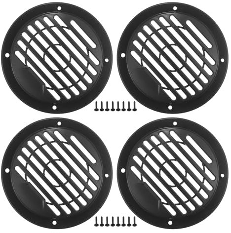 A ABSOPRO 3-Zoll-Autolautsprecher-Gitterabdeckung rund mit Schrauben schwarz - 4 Stück