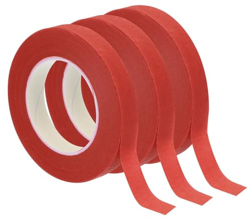 PATIKIL Blumenband 1/2 x 30 Yard, 3er Pack Blumenwickel Klebeband für Blumenstraußstiele, Rot