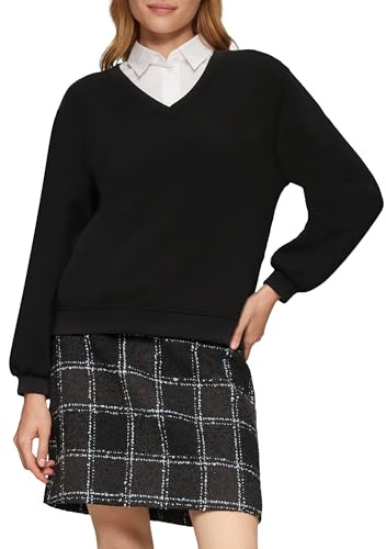 s.Oliver Scuba-Sweatshirt mit V-Ausschnitt