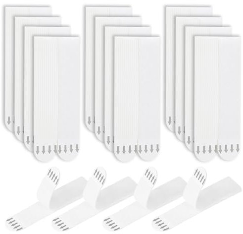 DMSELL 16Pairs (32 Strips) Picture Hanging Strip Heavy Duty, 16 x 70mm No Nails Picture Hanging Strips, Photo Frame Stickers for Wall, Removable Wall Fastener Damage Free Decorate
