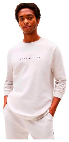 Tommy Hilfiger Uomo Felpa Track Top con Logo, Beige (Light Cast), M