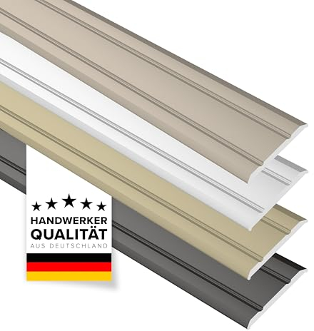 D-TACK Übergangsprofil Alu selbstklebend | Breite 24,8 mm | Länge 2,7 m | Titan | Flache Übergangsschiene | Übergangsleiste aus eloxiertem Aluminium | Abdeckleiste in Handwerker-Qualität
