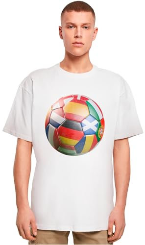 Mister Tee Herren Football's Coming Home Europe Tour Oversize Tee White, 3XL