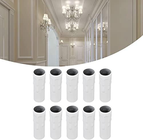 Lot de 10 Manchons Anti-goutte pour Bougies, 80 mm x 25 mm, Manchons en Fer pour Lustres, Appliques Murales et Lampes Suspendues, Remplacement pour Douille E14, Blanc