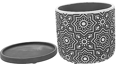 Yardenfun Pot De Fleurs Ciment avec Plateau Pot pour Plantes Décoration Intérieure Et Durable