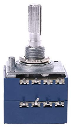 YUXITA Potentiometer RH2702, 8-polig, gezahnt, geteilter Schaft, 6 mm, 27-Typ A100K, 100 K