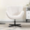 chairus Chaise Pivotante à 360° pour Chambre Chaises Coiffeuse Fauteuil Salon en Fausse Fourrure Chaise de Bureau avec Pied Métal, Blanc