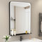 STARLEAD 80x60 cm Miroir-Salle-de-Bain-avec-Eclairage et Tablette, Anti-buée, Miroir-LED-Salle-de-Bain avec 3 Couleurs Lumière, Gradable, IP44 Verre Trempé Miroir-Mural, Cadre Métal Noir Mat